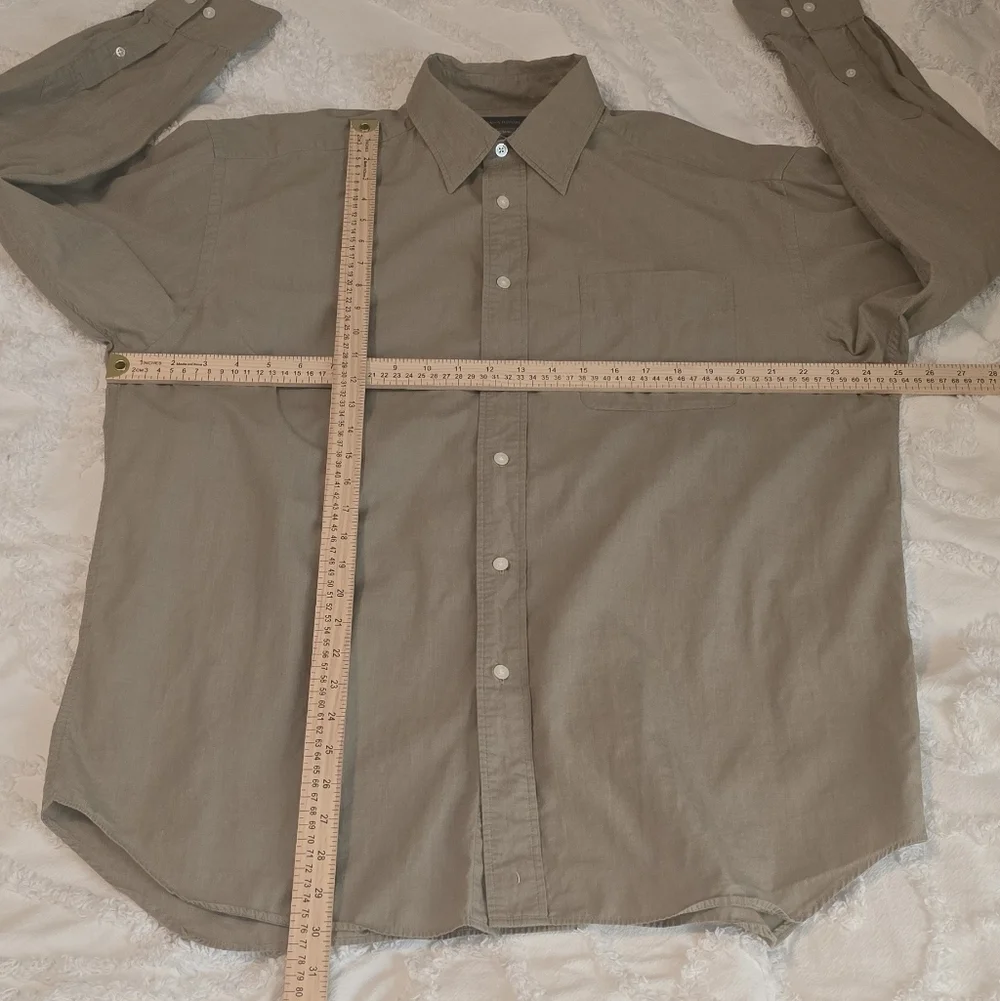 Banana Republic Men's Cotton Button Down Shirt - Taupe, Size L (1206)